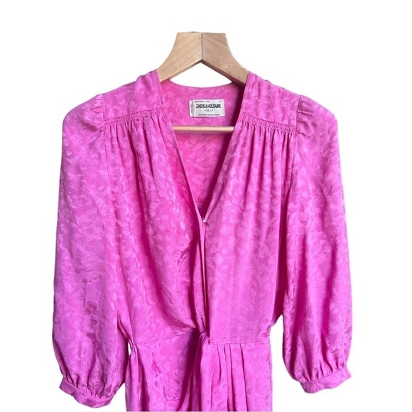 Zadig & Voltaire Renew 100% Silk Jac Leo Tulipe Leopard Jacquard Midi Dress, XS - Picture 4 of 16